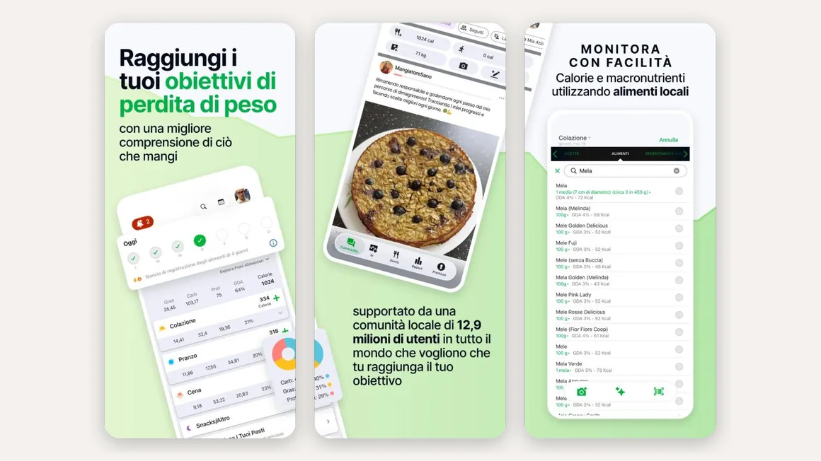 FatSecret: screenshot ufficiali dell'App Store