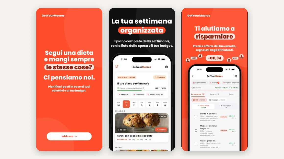 GetYourMacros: screenshot ufficiali dell'App Store