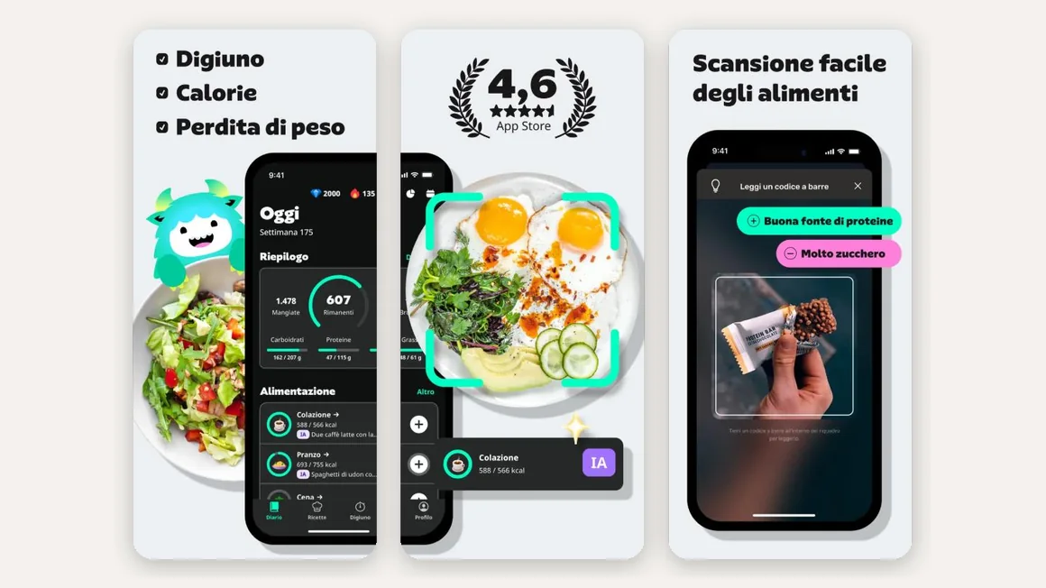 YAZIO: screenshot ufficiali dell'App Store