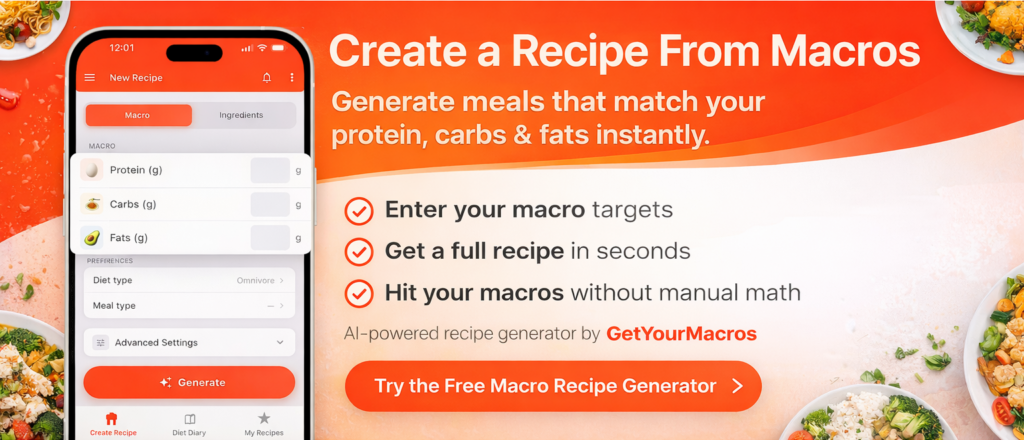 Create a recipe from macros with GetYourMacros